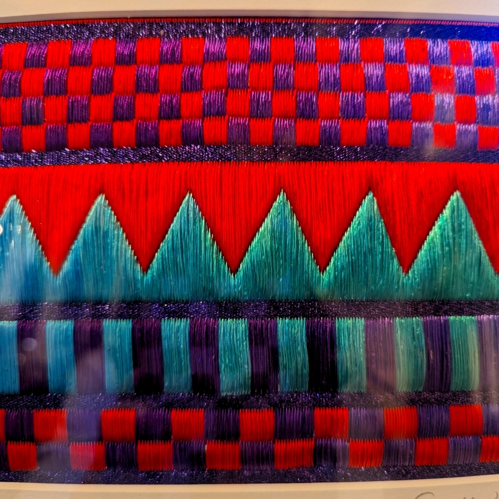 Framed/signed vibrant Ruth Howell textile Series lll, #14